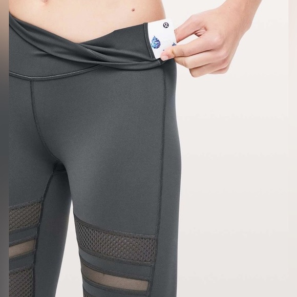 2018 Lululemon Wunder Under High-Rise Tight 28” Mix & Mesh Melanite Size 8 NWOT - Picture 5 of 9